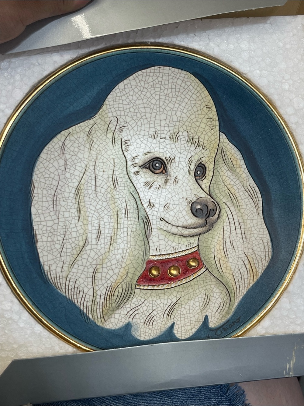 Vintage Decorative Poodle Wall Plate # 528/ 2000